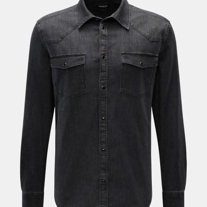 Dondup - Herren - Jeanshemd %27Camicia%27 Kent-Kragen dunkelgrau Dondup - Herren - Jeanshemd %27Camicia%27 Kent-Kragen dunkelgrau