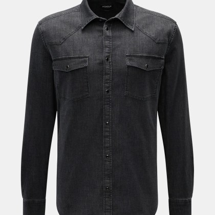 Dondup - Herren - Jeanshemd %27Camicia%27 Kent-Kragen dunkelgrau Dondup - Herren - Jeanshemd %27Camicia%27 Kent-Kragen dunkelgrau