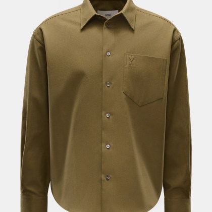 Ami Paris - Herren - Flanellhemd Kent-Kragen oliv Ami Paris - Herren - Flanellhemd Kent-Kragen oliv
