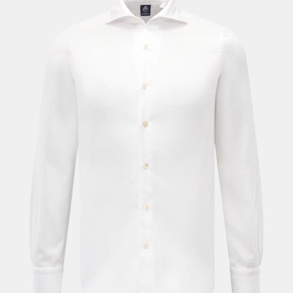 Finamore - Herren - Flanellhemd %27Edoardo Gaeta%27 Haifisch-Kragen offwhite Finamore - Herren - Flanellhemd %27Edoardo Gaeta%27 Haifisch-Kragen offwhite