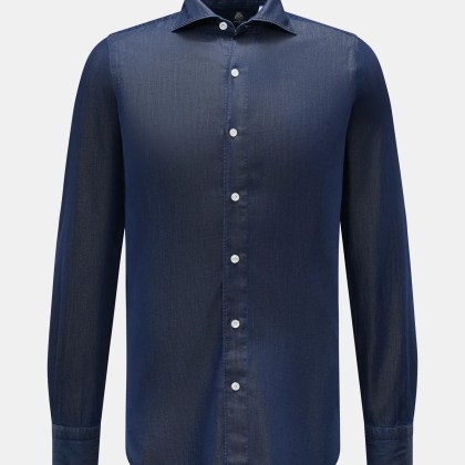 Finamore - Herren - Casual Hemd %27Edoardo Gaeta%27 Haifisch-Kragen navy Finamore - Herren - Casual Hemd %27Edoardo Gaeta%27 Haifisch-Kragen navy