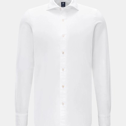 Finamore - Herren - Oxford Hemd %27Edoardo Gaeta%27 Haifisch-Kragen weiß Finamore - Herren - Oxford Hemd %27Edoardo Gaeta%27 Haifisch-Kragen weiß