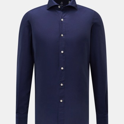 Finamore - Herren - Oxford Hemd %27Edoardo Gaeta%27 Haifisch-Kragen navy Finamore - Herren - Oxford Hemd %27Edoardo Gaeta%27 Haifisch-Kragen navy