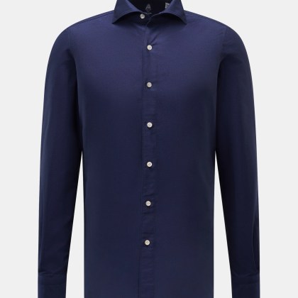 Finamore - Herren - Oxford Hemd %27Edoardo Gaeta%27 Haifisch-Kragen navy Finamore - Herren - Oxford Hemd %27Edoardo Gaeta%27 Haifisch-Kragen navy