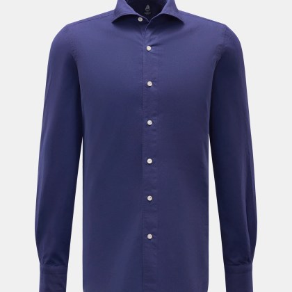 Finamore - Herren - Flanellhemd %27Edoardo Gaeta%27 Haifisch-Kragen navy Finamore - Herren - Flanellhemd %27Edoardo Gaeta%27 Haifisch-Kragen navy