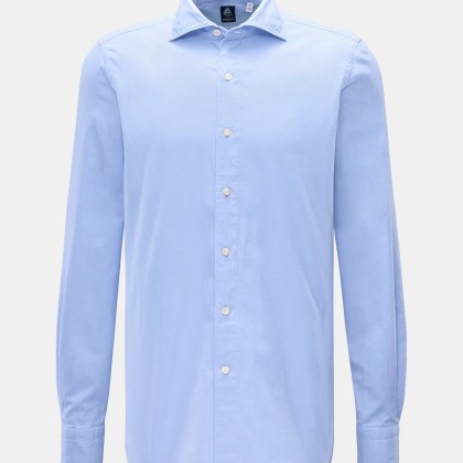 Finamore - Herren - Flanellhemd %27Edoardo Gaeta%27 Haifisch-Kragen hellblau Finamore - Herren - Flanellhemd %27Edoardo Gaeta%27 Haifisch-Kragen hellblau