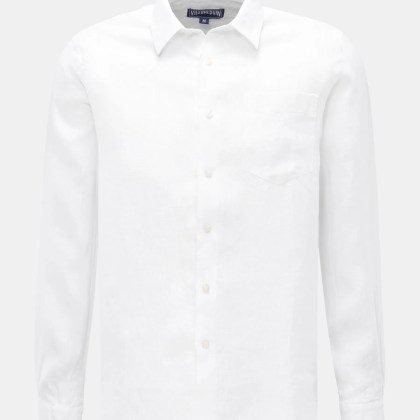 Vilebrequin - Herren - Leinenhemd schmaler Kragen weiß Vilebrequin - Herren - Leinenhemd schmaler Kragen weiß