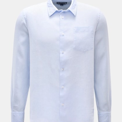 Vilebrequin - Herren - Leinenhemd schmaler Kragen pastellblau Vilebrequin - Herren - Leinenhemd schmaler Kragen pastellblau