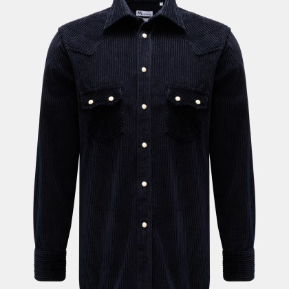 Doppiaa - Herren - Cordhemd %27Aariosto%27 Kent-Kragen navy Doppiaa - Herren - Cordhemd %27Aariosto%27 Kent-Kragen navy