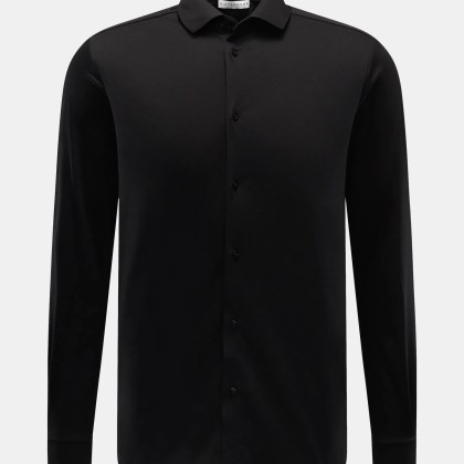 Kiefermann - Herren - Jersey-Hemd %27Elandorio%27 Haifisch-Kragen schwarz Kiefermann - Herren - Jersey-Hemd %27Elandorio%27 Haifisch-Kragen schwarz