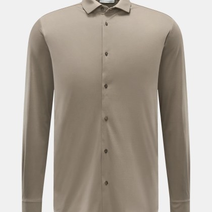 Kiefermann - Herren - Jersey-Hemd %27Elandorio%27 Haifisch-Kragen taupe Kiefermann - Herren - Jersey-Hemd %27Elandorio%27 Haifisch-Kragen taupe