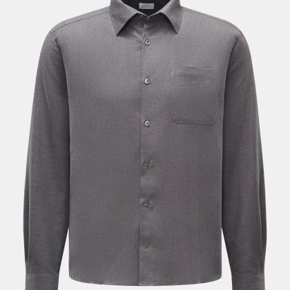 04651/ A trip in a bag - Herren - Casual Hemd %27Rustic Shirt%27 Kent-Kragen dunkelgrau 04651/ A trip in a bag - Herren - Casual Hemd %27Rustic Shirt%27 Kent-Kragen dunkelgrau