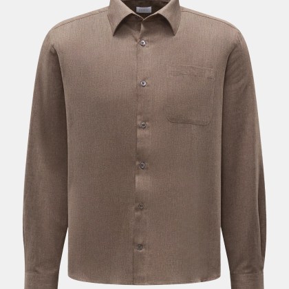 04651/ A trip in a bag - Herren - Casual Hemd %27Rustic Shirt%27 Kent-Kragen braun 04651/ A trip in a bag - Herren - Casual Hemd %27Rustic Shirt%27 Kent-Kragen braun