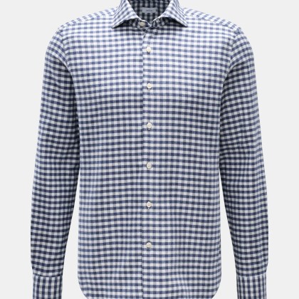 BRAUN Hamburg - Herren - Flanellhemd Haifisch-Kragen dunkelblau/offwhite kariert BRAUN Hamburg - Herren - Flanellhemd Haifisch-Kragen dunkelblau/offwhite kariert