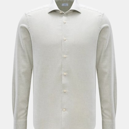 BRAUN Hamburg - Herren - Flanellhemd Haifisch-Kragen hellgrau meliert BRAUN Hamburg - Herren - Flanellhemd Haifisch-Kragen hellgrau meliert