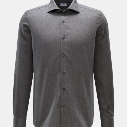 BRAUN Hamburg - Herren - Flanellhemd Haifisch-Kragen dunkelgrau BRAUN Hamburg - Herren - Flanellhemd Haifisch-Kragen dunkelgrau