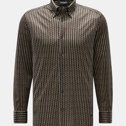 Emporio Armani - Herren - Casual Hemd Kent-Kragen grau/schwarz gemustert Emporio Armani - Herren - Casual Hemd Kent-Kragen grau/schwarz gemustert