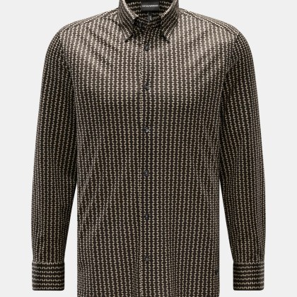 Emporio Armani - Herren - Casual Hemd Kent-Kragen grau/schwarz gemustert Emporio Armani - Herren - Casual Hemd Kent-Kragen grau/schwarz gemustert