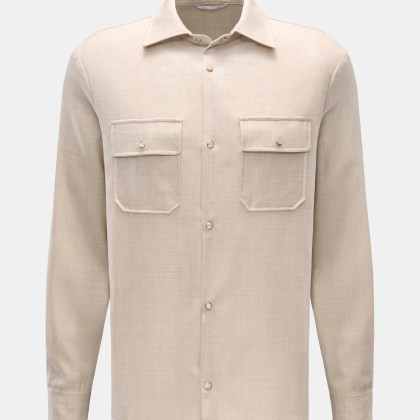 Marco Pescarolo - Herren - Casual Hemd %27Next%27 Kent-Kragen beige meliert Marco Pescarolo - Herren - Casual Hemd %27Next%27 Kent-Kragen beige meliert