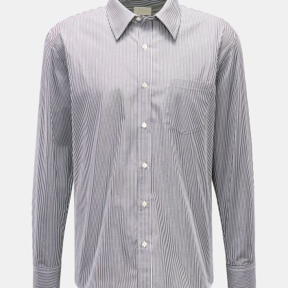 A.P.C. - Herren - Casual Hemd Kent-Kragen schwarz/weiß gestreift A.P.C. - Herren - Casual Hemd Kent-Kragen schwarz/weiß gestreift