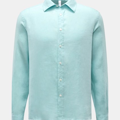 04651/ A trip in a bag - Herren - Leinenhemd Kent-Kragen türkis 04651/ A trip in a bag - Herren - Leinenhemd Kent-Kragen türkis