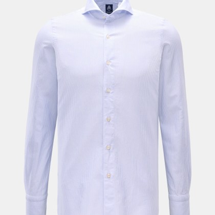 Finamore - Herren - Casual Hemd %27Sergio Gaeta%27 Haifisch-Kragen hellblau/weiß gestreift Finamore - Herren - Casual Hemd %27Sergio Gaeta%27 Haifisch-Kragen hellblau/weiß gestreift