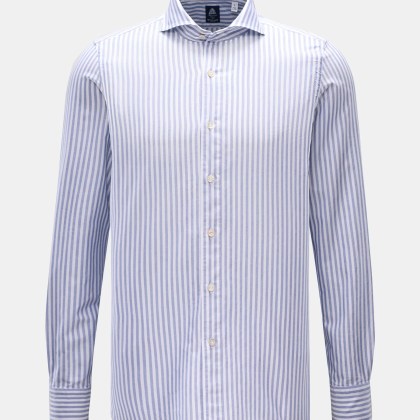 Finamore - Herren - Casual Hemd %27Sergio Gaeta%27 Haifisch-Kragen blau/weiß gestreift Finamore - Herren - Casual Hemd %27Sergio Gaeta%27 Haifisch-Kragen blau/weiß gestreift