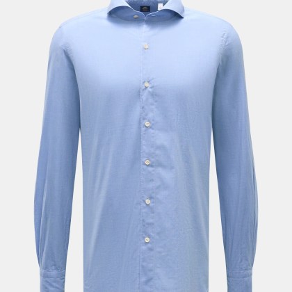 Finamore - Herren - Casual Hemd %27Sergio Gaeta%27 Haifisch-Kragen blau meliert Finamore - Herren - Casual Hemd %27Sergio Gaeta%27 Haifisch-Kragen blau meliert