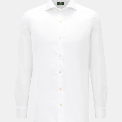 Borrelli - Herren - Oxford Hemd %27Ettore%27 Haifisch-Kragen weiß Borrelli - Herren - Oxford Hemd %27Ettore%27 Haifisch-Kragen weiß