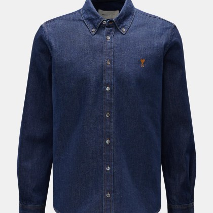Ami Paris - Herren - Jeanshemd Button-Down-Kragen navy Ami Paris - Herren - Jeanshemd Button-Down-Kragen navy