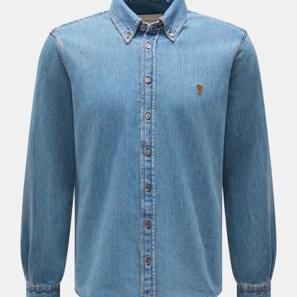 Ami Paris - Herren - Jeanshemd Button-Down-Kragen rauchblau Ami Paris - Herren - Jeanshemd Button-Down-Kragen rauchblau