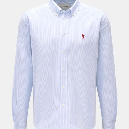 Ami Paris - Herren - Casual Hemd Button-Down-Kragen hellblau/weiß gestreift Ami Paris - Herren - Casual Hemd Button-Down-Kragen hellblau/weiß gestreift