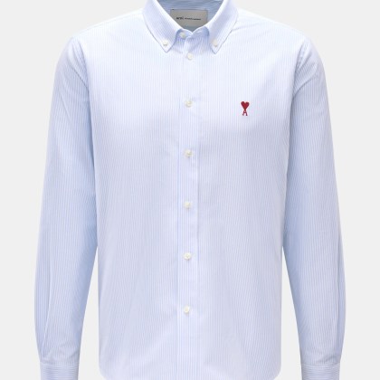 Ami Paris - Herren - Casual Hemd Button-Down-Kragen hellblau/weiß gestreift Ami Paris - Herren - Casual Hemd Button-Down-Kragen hellblau/weiß gestreift