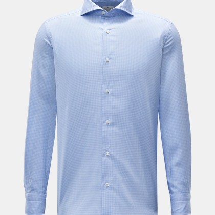 Giampaolo - Herren - Casual Hemd Haifisch-Kragen hellblau/weiß kariert Giampaolo - Herren - Casual Hemd Haifisch-Kragen hellblau/weiß kariert