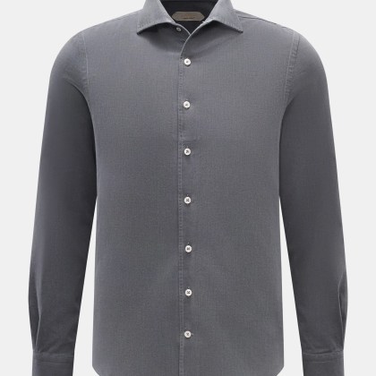 Aurélien - Herren - Casual Hemd Haifisch-Kragen dunkelgrau Aurélien - Herren - Casual Hemd Haifisch-Kragen dunkelgrau