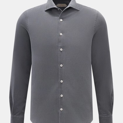 Aurélien - Herren - Casual Hemd Haifisch-Kragen dunkelgrau Aurélien - Herren - Casual Hemd Haifisch-Kragen dunkelgrau