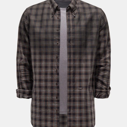 Dsquared2 - Herren - Casual Hemd %27Check Drop Shirt%27 Button-Down-Kragen dunkelgrau/hellbraun kariert Dsquared2 - Herren - Casual Hemd %27Check Drop Shirt%27 Button-Down-Kragen dunkelgrau/hellbraun kariert