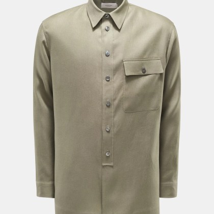 Agnona - Herren - Leinen-Overshirt oliv Agnona - Herren - Leinen-Overshirt oliv