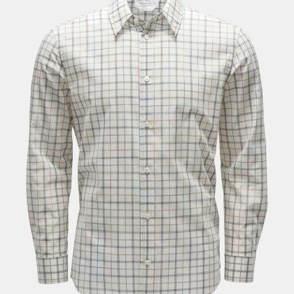 Gabriela Hearst - Herren - Casual Hemd %27Quevedo%27 Kent-Kragen offwhite/grau/rot kariert Gabriela Hearst - Herren - Casual Hemd %27Quevedo%27 Kent-Kragen offwhite/grau/rot kariert
