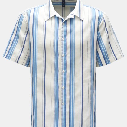 04651/ A trip in a bag - Herren - Kurzarmhemd Kent-Kragen blau/navy/offwhite gestreift 04651/ A trip in a bag - Herren - Kurzarmhemd Kent-Kragen blau/navy/offwhite gestreift