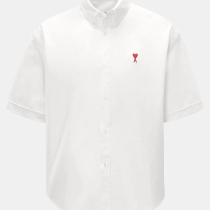 Ami Paris - Herren - Kurzarmhemd Button-Down-Kragen %27Loden%27 weiß Ami Paris - Herren - Kurzarmhemd Button-Down-Kragen %27Loden%27 weiß