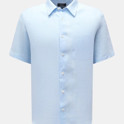 A.P.C. - Herren - Leinen-Kurzarmhemd %27Liaek%27 Kent-Kragen hellblau A.P.C. - Herren - Leinen-Kurzarmhemd %27Liaek%27 Kent-Kragen hellblau