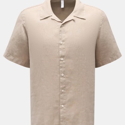 04651/ A trip in a bag - Herren - Leinen Kurzarmhemd %27Linen Cuba%27 Kubanischer Kragen sand 04651/ A trip in a bag - Herren - Leinen Kurzarmhemd %27Linen Cuba%27 Kubanischer Kragen sand