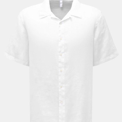04651/ A trip in a bag - Herren - Leinen Kurzarmhemd %27Linen Cuba%27 Kubanischer Kragen weiß 04651/ A trip in a bag - Herren - Leinen Kurzarmhemd %27Linen Cuba%27 Kubanischer Kragen weiß