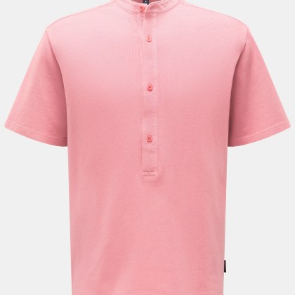 04651/ A trip in a bag - Herren - Piqué Kurzarmhemd %27Guru Tee%27 Grandad-Kragen altrosa 04651/ A trip in a bag - Herren - Piqué Kurzarmhemd %27Guru Tee%27 Grandad-Kragen altrosa