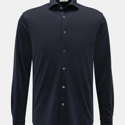 Stefan Brandt - Herren - Jersey-Hemd %27Otis%27 Haifisch-Kragen navy Stefan Brandt - Herren - Jersey-Hemd %27Otis%27 Haifisch-Kragen navy