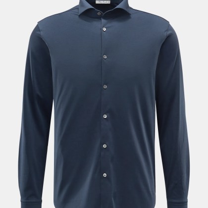 Stefan Brandt - Herren - Jersey-Hemd %27Otis%27 Haifisch-Kragen dunkelblau Stefan Brandt - Herren - Jersey-Hemd %27Otis%27 Haifisch-Kragen dunkelblau