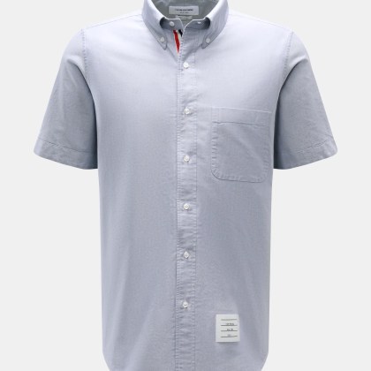 Thom Browne - Herren - Kurzarmhemd Button-Down-Kragen rauchblau Thom Browne - Herren - Kurzarmhemd Button-Down-Kragen rauchblau