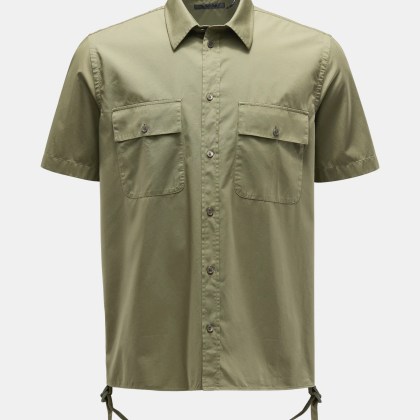 Helmut Lang - Herren - Kurzarmhemd schmaler Kragen oliv Helmut Lang - Herren - Kurzarmhemd schmaler Kragen oliv