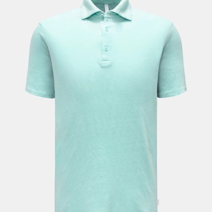 04651/ A trip in a bag - Herren - Leinen Jersey-Poloshirt türkis 04651/ A trip in a bag - Herren - Leinen Jersey-Poloshirt türkis